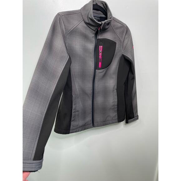 CB Sports Full Zip Performance Jacket Mock Neck Charcoal Women M Gorp Outdoor - Picture 3 of 13